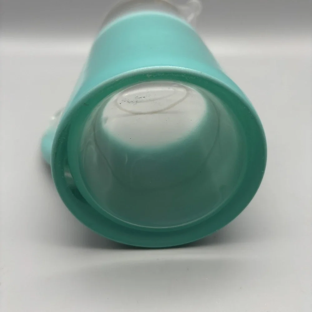 Vintage Blendo Turquoise Frosted Glass 11.5